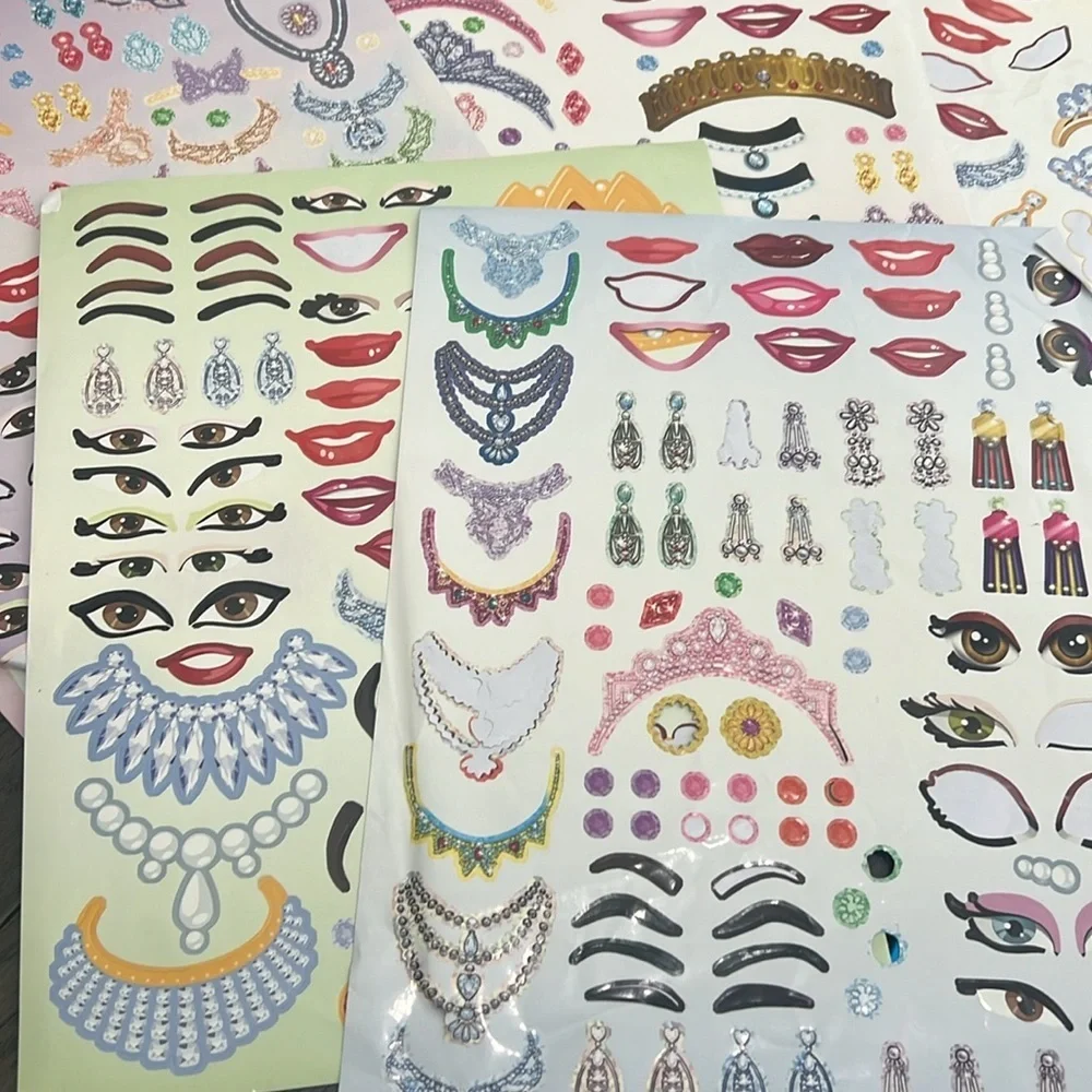 Bundle of children activities and crafts, sticker puzzles, and sticker faces